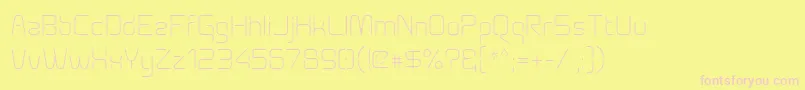 Aunchantedthin-Schriftart – Rosa Schriften auf gelbem Hintergrund