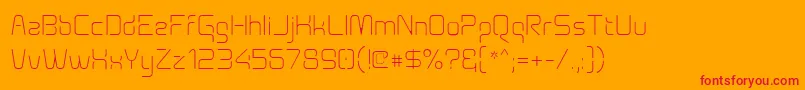 Aunchantedthin-Schriftart – Rote Schriften auf orangefarbenem Hintergrund
