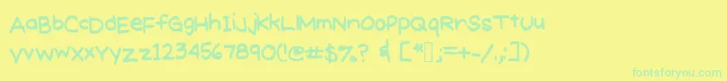 フォントMeghansfont – 黄色い背景に緑の文字