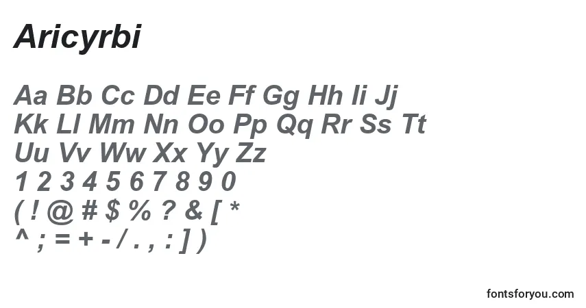Шрифт Aricyrbi – алфавит, цифры, специальные символы