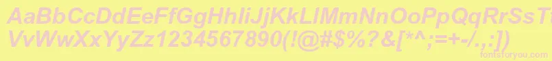 Aricyrbi Font – Pink Fonts on Yellow Background