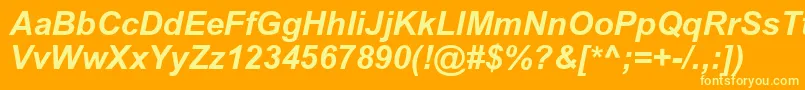 フォントAricyrbi – オレンジの背景に黄色の文字