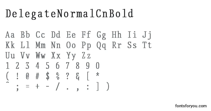 Schriftart DelegateNormalCnBold – Alphabet, Zahlen, spezielle Symbole