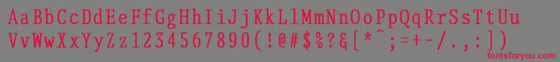 DelegateNormalCnBold Font – Red Fonts on Gray Background