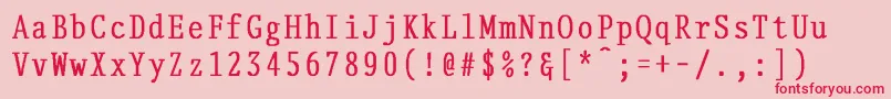 Fonte DelegateNormalCnBold – fontes vermelhas em um fundo rosa