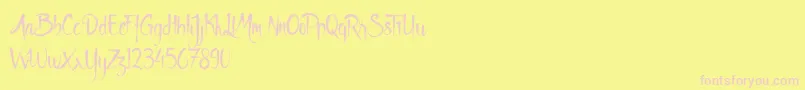 Godfeem Font – Pink Fonts on Yellow Background