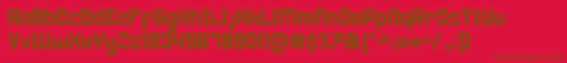 WeaponeerCondensed-Schriftart – Braune Schriften auf rotem Hintergrund
