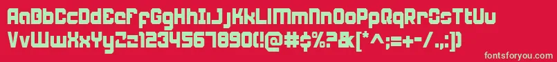 フォントWeaponeerCondensed – 赤い背景に緑の文字