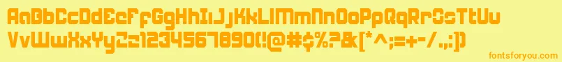 WeaponeerCondensed Font – Orange Fonts on Yellow Background