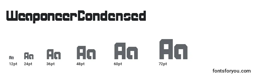 WeaponeerCondensed Font Sizes