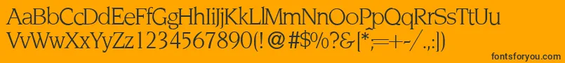 NoveltyRegular-fontti – mustat fontit oranssilla taustalla