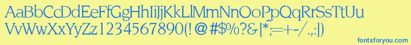 Czcionka NoveltyRegular – niebieskie czcionki na żółtym tle