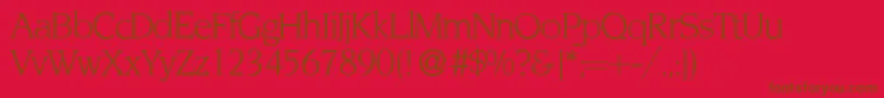 Fonte NoveltyRegular – fontes marrons em um fundo vermelho