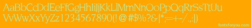 fuente NoveltyRegular – Fuentes Verdes Sobre Fondo Naranja
