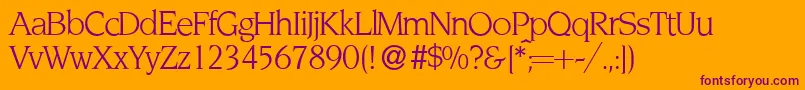 Fonte NoveltyRegular – fontes roxas em um fundo laranja