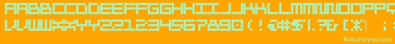 Morohashi Font – Green Fonts on Orange Background