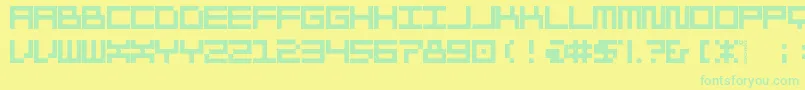 Morohashi Font – Green Fonts on Yellow Background