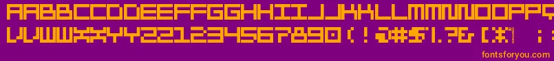 Morohashi Font – Orange Fonts on Purple Background