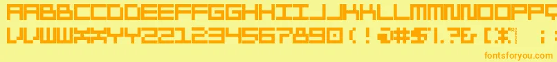 Morohashi Font – Orange Fonts on Yellow Background