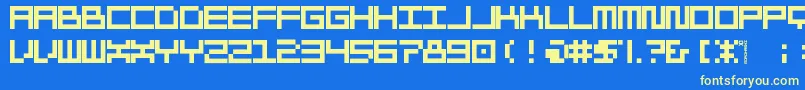 Morohashi Font – Yellow Fonts on Blue Background