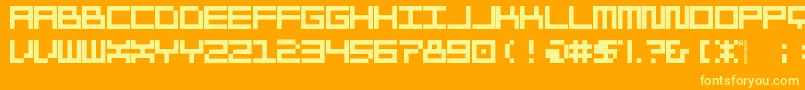 Morohashi Font – Yellow Fonts on Orange Background