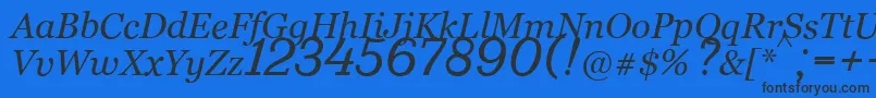 Bm431Italic Font – Black Fonts on Blue Background