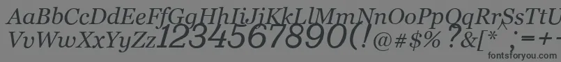 フォントBm431Italic – 黒い文字の灰色の背景