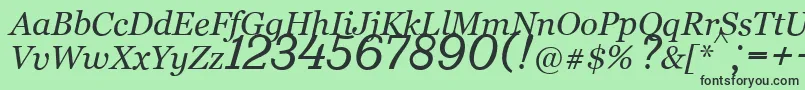 Bm431Italic Font – Black Fonts on Green Background