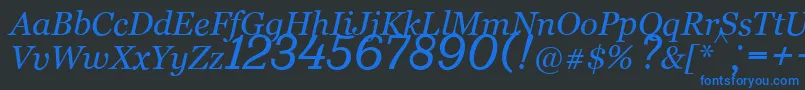 fuente Bm431Italic – Fuentes Azules Sobre Fondo Negro