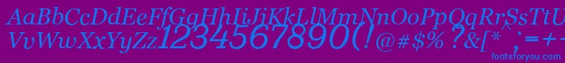 fuente Bm431Italic – Fuentes Azules Sobre Fondo Morado