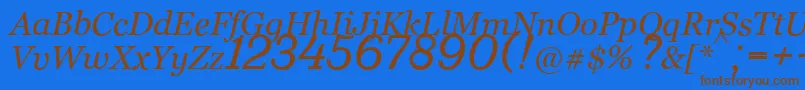 Bm431Italic Font – Brown Fonts on Blue Background