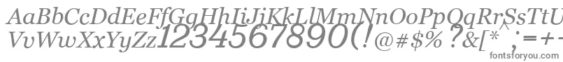 Bm431Italic-Schriftart – Graue Schriften auf weißem Hintergrund