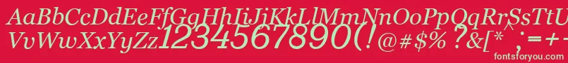 fuente Bm431Italic – Fuentes Verdes Sobre Fondo Rojo