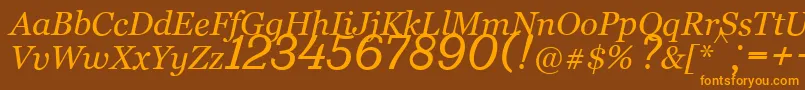 Bm431Italic Font – Orange Fonts on Brown Background