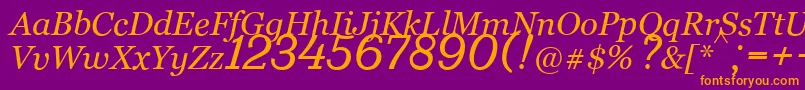 fuente Bm431Italic – Fuentes Naranjas Sobre Fondo Morado