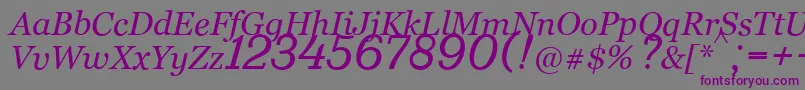 Bm431Italic-fontti – violetit fontit harmaalla taustalla