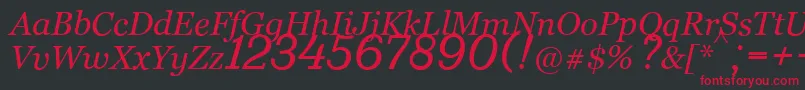 Bm431Italic Font – Red Fonts on Black Background