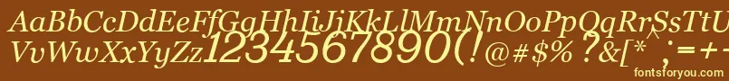 Bm431Italic Font – Yellow Fonts on Brown Background