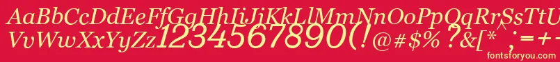 fuente Bm431Italic – Fuentes Amarillas Sobre Fondo Rojo