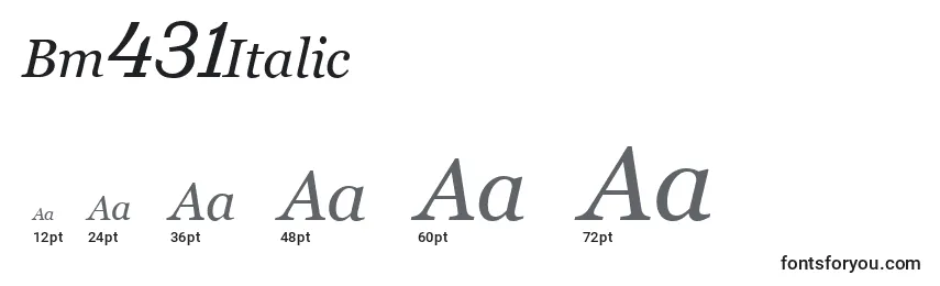 Размеры шрифта Bm431Italic