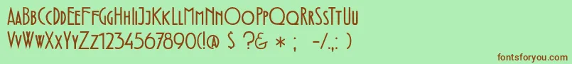 DkFledermaus Font – Brown Fonts on Green Background