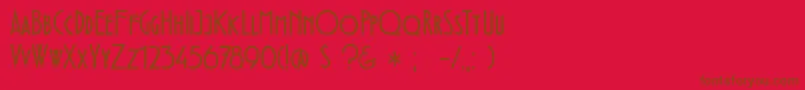 Czcionka DkFledermaus – brązowe czcionki na czerwonym tle