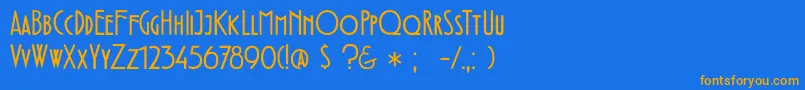 DkFledermaus Font – Orange Fonts on Blue Background