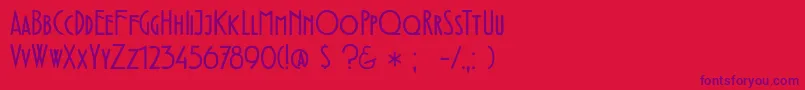 DkFledermaus Font – Purple Fonts on Red Background