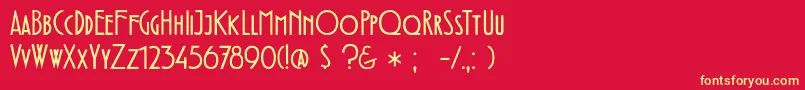 DkFledermaus Font – Yellow Fonts on Red Background