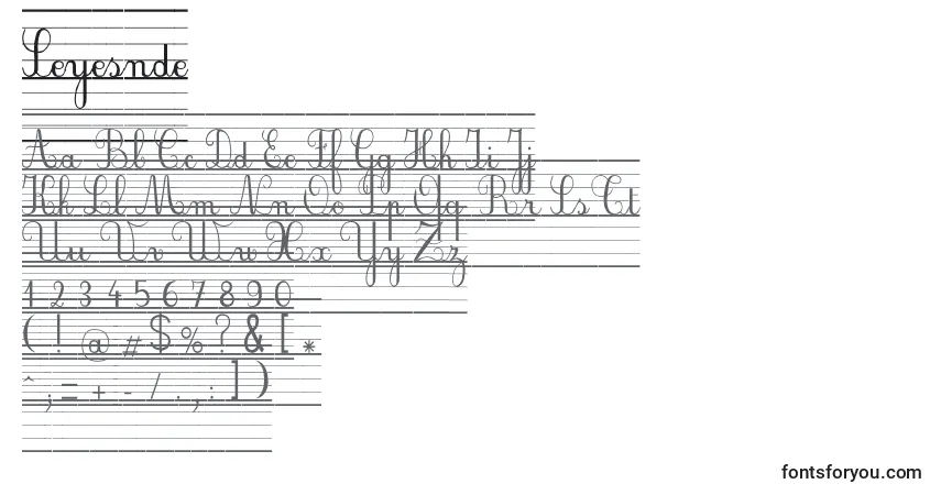 Czcionka Seyesnde – alfabet, cyfry, specjalne znaki