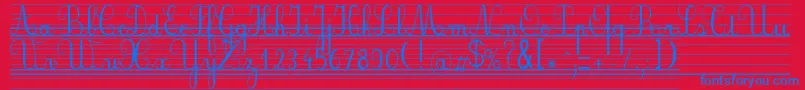 Seyesnde Font – Blue Fonts on Red Background