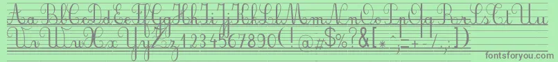 フォントSeyesnde – 緑の背景に灰色の文字