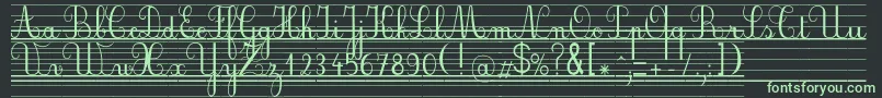 フォントSeyesnde – 黒い背景に緑の文字