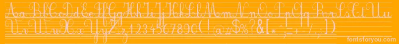 Seyesnde-Schriftart – Rosa Schriften auf orangefarbenem Hintergrund